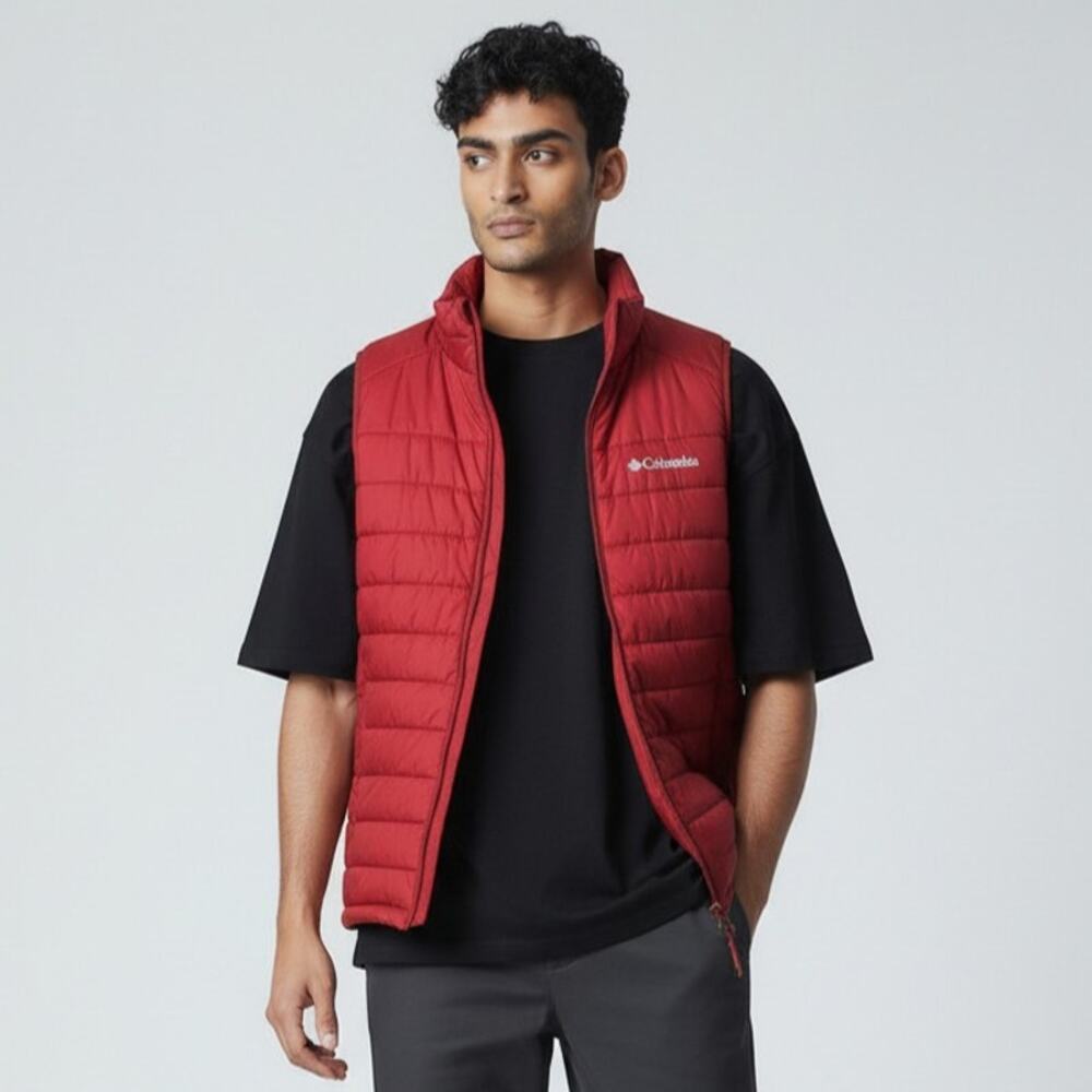 Columbia Sportswear Omni Heat Red Quilted Puffer Vest Small